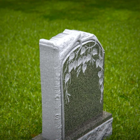 carved granite memorial inspired by natural growth and grace for headstones