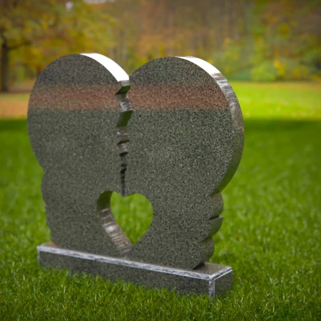 headstone near me featuring broken heart companion style for grave markers