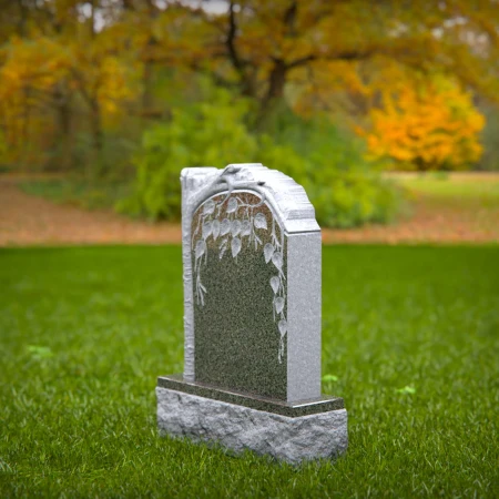 carved granite memorial inspired by natural growth and grace for headstones