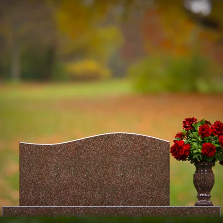 Beautiful headstones with wave design symbolizing life’s continuity.