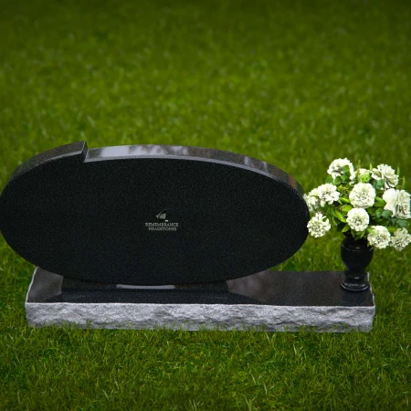 Oval granite headstones with timeless elegance for memorial tribute.