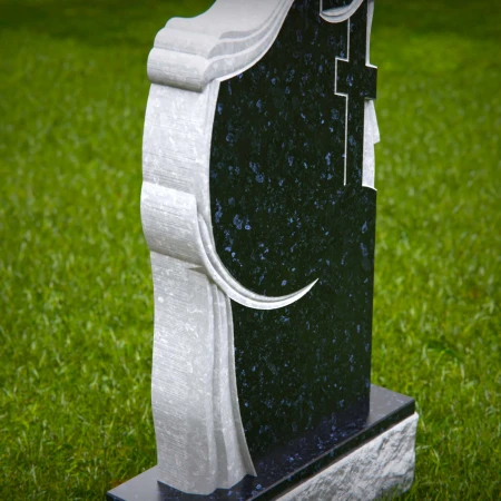 Mirrored faith elements wrapped in soft carving create heartfelt memorials