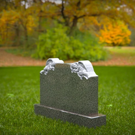 Soothing tombstones showing comfort in angelic symmetry