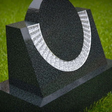 1614 - Modern Circular Memorial Headstone with Elegant Arch Design