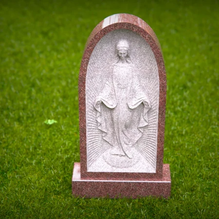 This tribute blends elegance with sacred imagery for headstone prices
