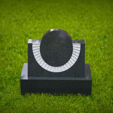 1614 - Modern Circular Memorial Headstone with Elegant Arch Design