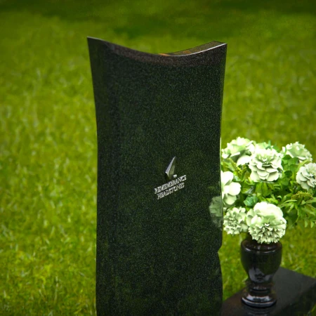 Modern granite headstones with curved elegance for refined memorials.