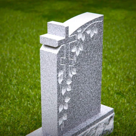 Faithful tribute with organic vines shaping lasting headstone prices