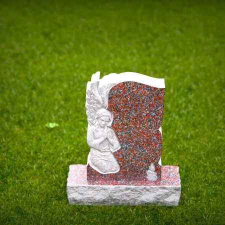 angel statue carved in granite for sacred tribute for grave markers