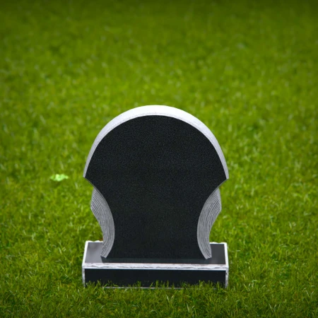 1868 - Classic Rounded Headstone with Smooth Finish and Sculpted Sides