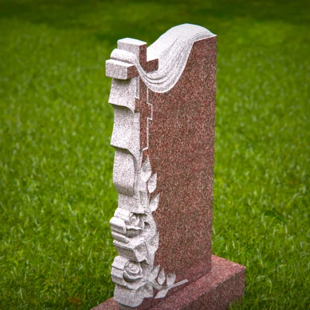 ornate flower and cross design for spiritual memorials for tombstones