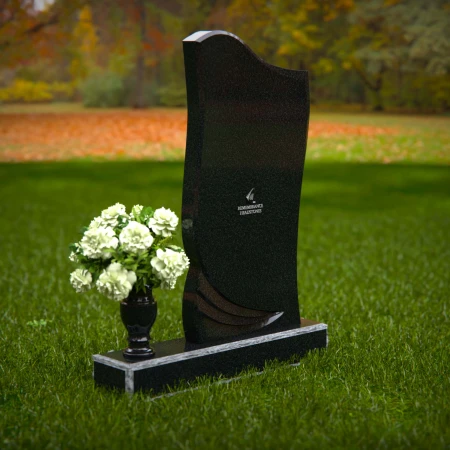 Elegant granite headstones featuring a wave motif design for timeless memorials.