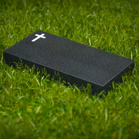 1641 - Simple & Elegant Flat Granite Grave Marker with Cross