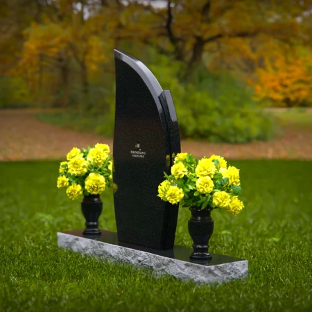 Elegant asymmetrical granite headstones crafted as unique memorial tributes.