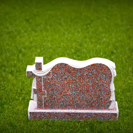 A meaningful cross tribute enhanced by elegant cloth motifs in headstone prices