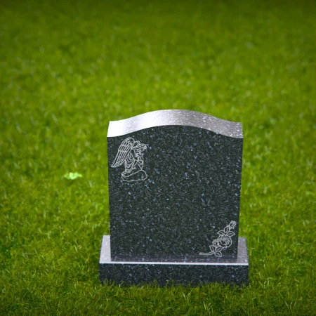 1801 - Elegantes Grabsteindesign im friedlichen Herbstfriedhof