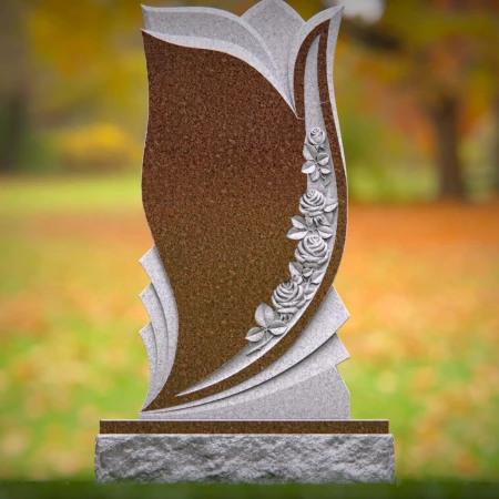 Nature’s beauty framed by sleek memorial design in headstone near me