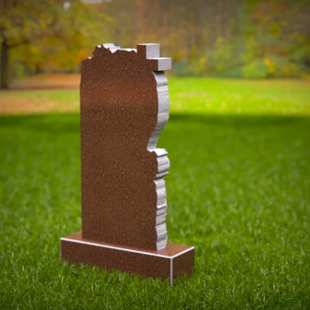 A spiritual emblem and blooming rose form this sculpted headstone prices