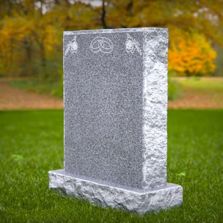 1832 - Upright Memorial Headstone with Interlocked Rings and Rose Engravings