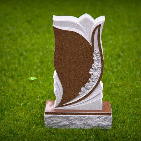 Nature’s beauty framed by sleek memorial design in headstone near me