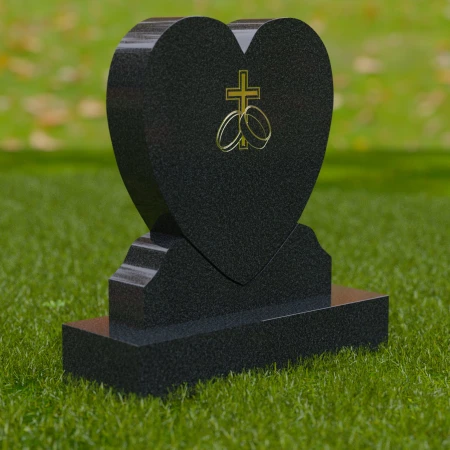 1675 - Herzförmiger Gedenkstein mit Kreuz und Ringen - Eine Hommage an Liebe und Glauben