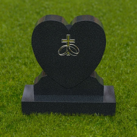 1675 - Herzförmiger Gedenkstein mit Kreuz und Ringen - Eine Hommage an Liebe und Glauben