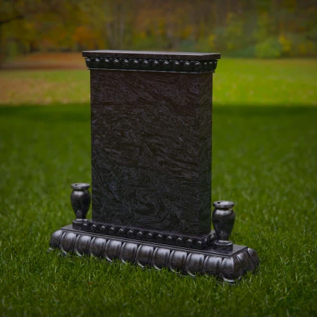 1883 - Polished Upright Gravestone Monument with Decorative Base