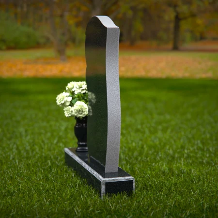 Modern wave design headstones with elegant detailing for tribute.