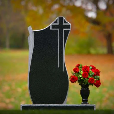 Graceful granite cross headstones symbolizing faith and remembrance.