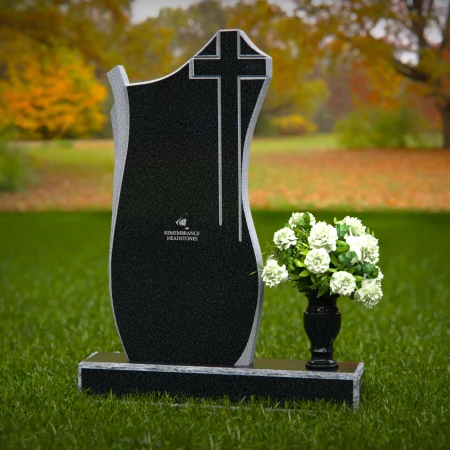 Graceful granite cross headstones symbolizing faith and remembrance.
