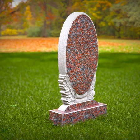 Elegant oval memorials enriched by laurel-themed headstone prices