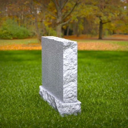1831 - Lápida Conmemorativa Minimalista con Ramos de Rosas Grabados en un Entorno Natural