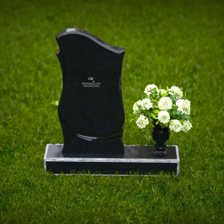 Elegant wave design headstones crafted for lasting remembrance.