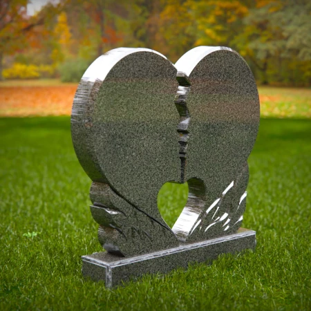 headstone near me featuring broken heart companion style for grave markers