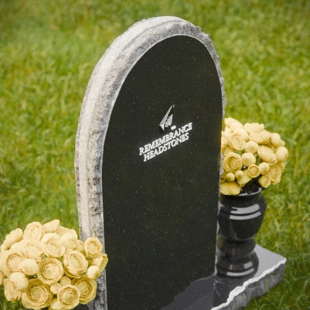 1859 - Rounded Upright Headstone with Rustic Border