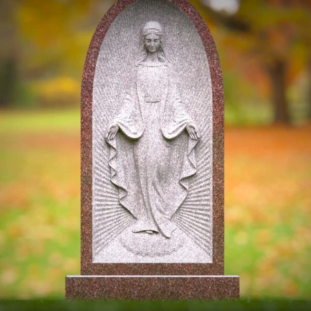 This tribute blends elegance with sacred imagery for headstone prices
