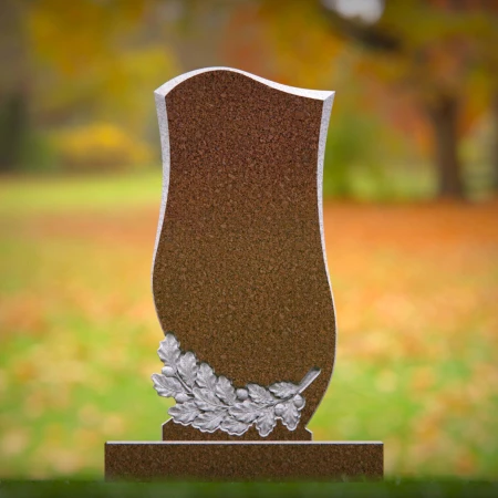 Each piece echoes nature’s calm through carved foliage in memorials