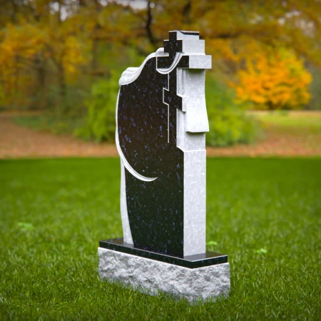 Mirrored faith elements wrapped in soft carving create heartfelt memorials