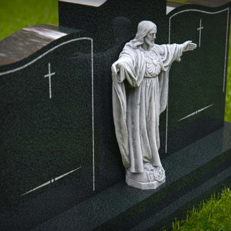 1618 - Doble lápida conmemorativa con estatua de Jesucristo