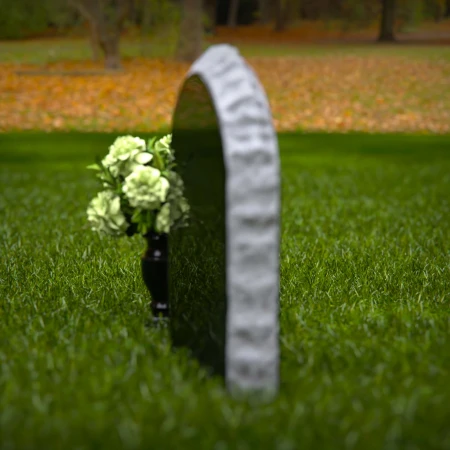 Pet memorial headstones with heart design honoring eternal love.