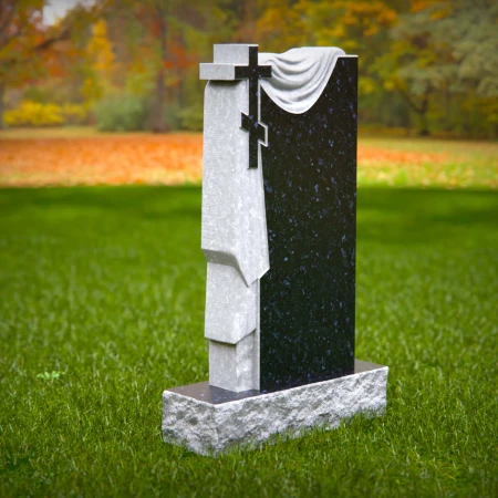 Crafted cross and cloth motif elevates symbolic memorials