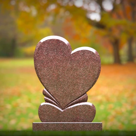 dual heart headstone etched with timeless emotional depth for memorials
