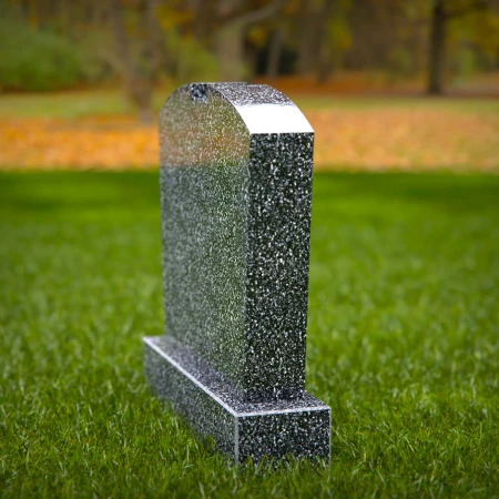 1750 - Graceful Split-Top Memorial Headstone with Engraved Cross – A Symbol of Faith