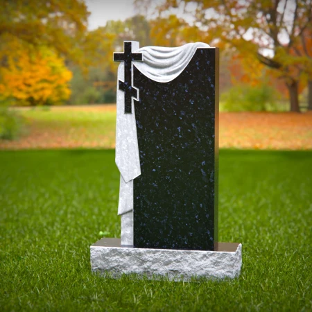 Crafted cross and cloth motif elevates symbolic memorials