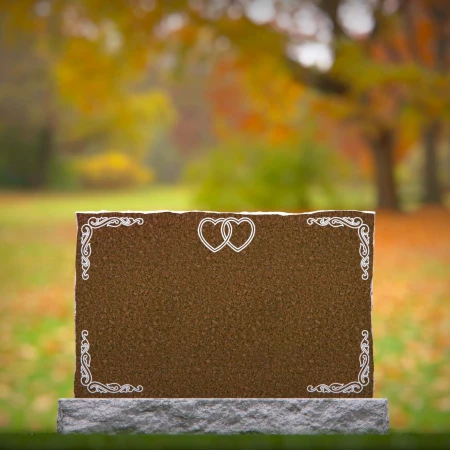 1810 - Companion Headstone with Interlocking Hearts and Decorative Borders