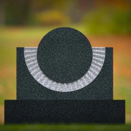 1614 - Modern Circular Memorial Headstone with Elegant Arch Design