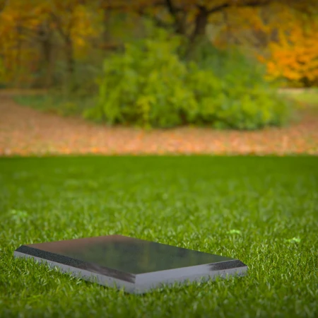 1875 - Flat Grave Marker with Polished Finish on Grass