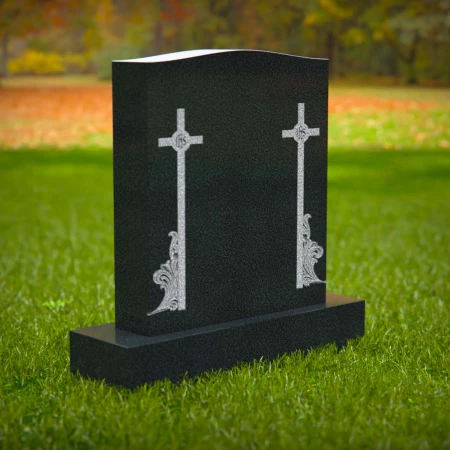 1597 - Elegant Christian Headstone with Cross Engravings
