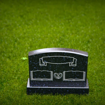 1791 - Companion Headstone with Scroll, Open Book, and Heart Engravings – Customizable Memorial
