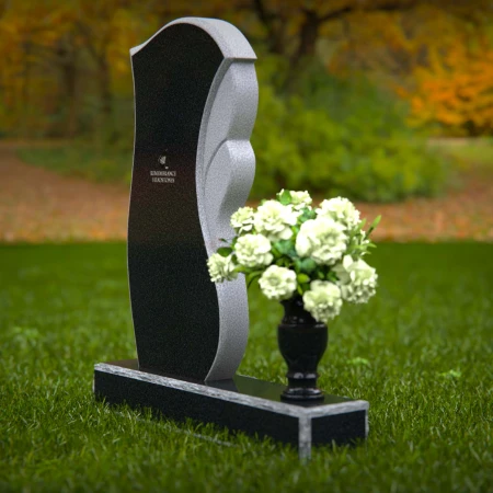 Modern wave design headstones with elegant detailing for tribute.